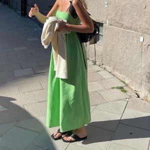 Zara maxi green dress